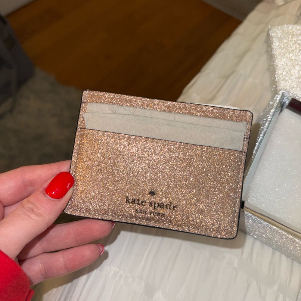 Kate Spade Sparkling Gold Card Case